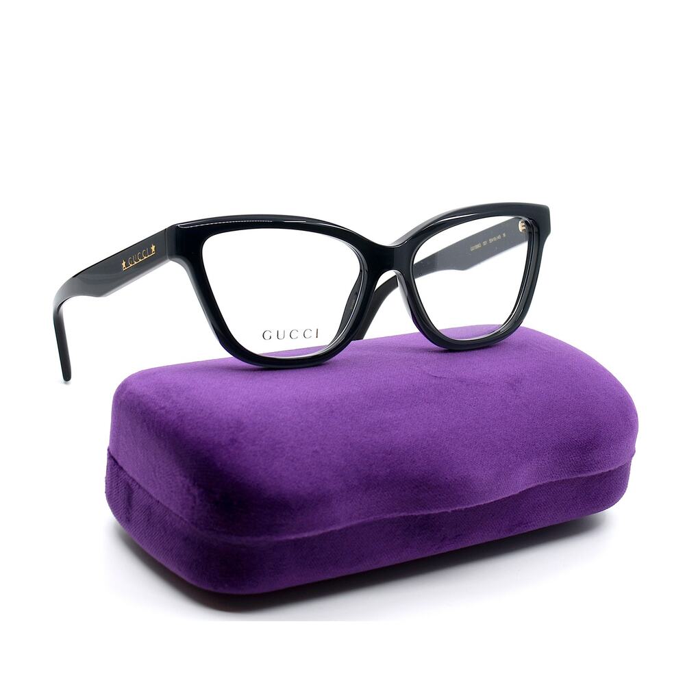 Gucci GG1589O 001 Black Eyeglasses Frames 55-16-145 Authentic New Italy - Picture 2 of 16